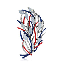 个性韩版复古珐琅羽毛镶钻镂空百搭毛衣服饰配饰胸针男女别针胸花