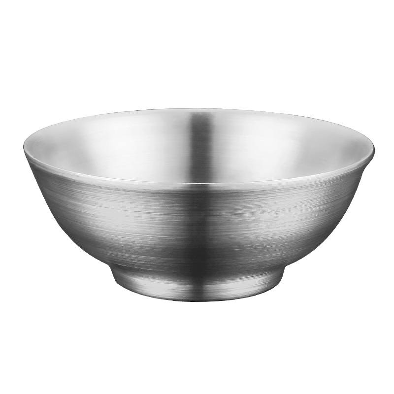 Xinfan 304 tazón de acero inoxidable de doble capa tazón de aislamiento térmico para niños cantina doméstica tazón de sopa de fideos dormitorio de estudiantes Tazón de arroz