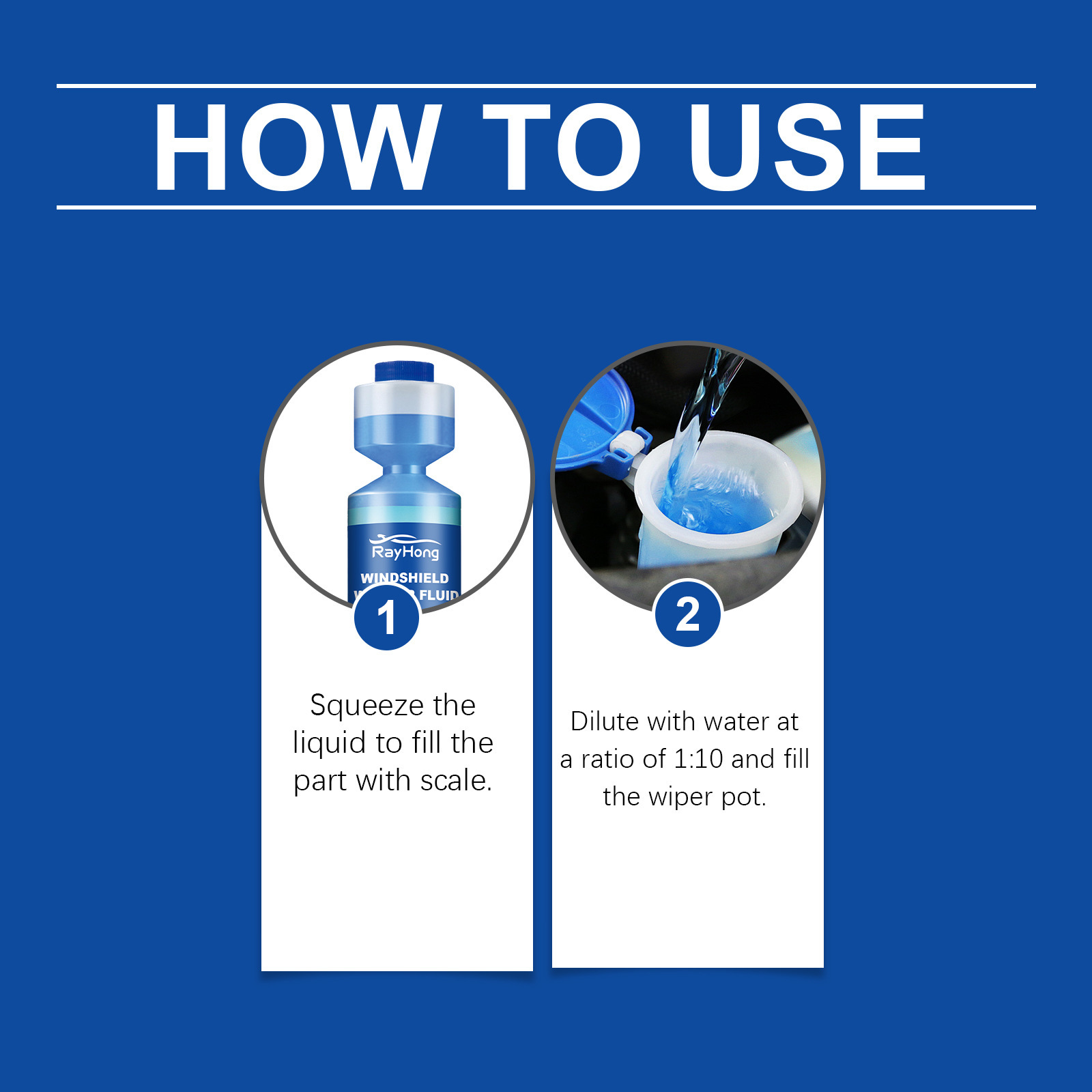 Rayhong Windshield Washer Fluid Car Glass Anti-Fog Water Repellent Penetration Decomposition Stubborn Oil Film Cleaner