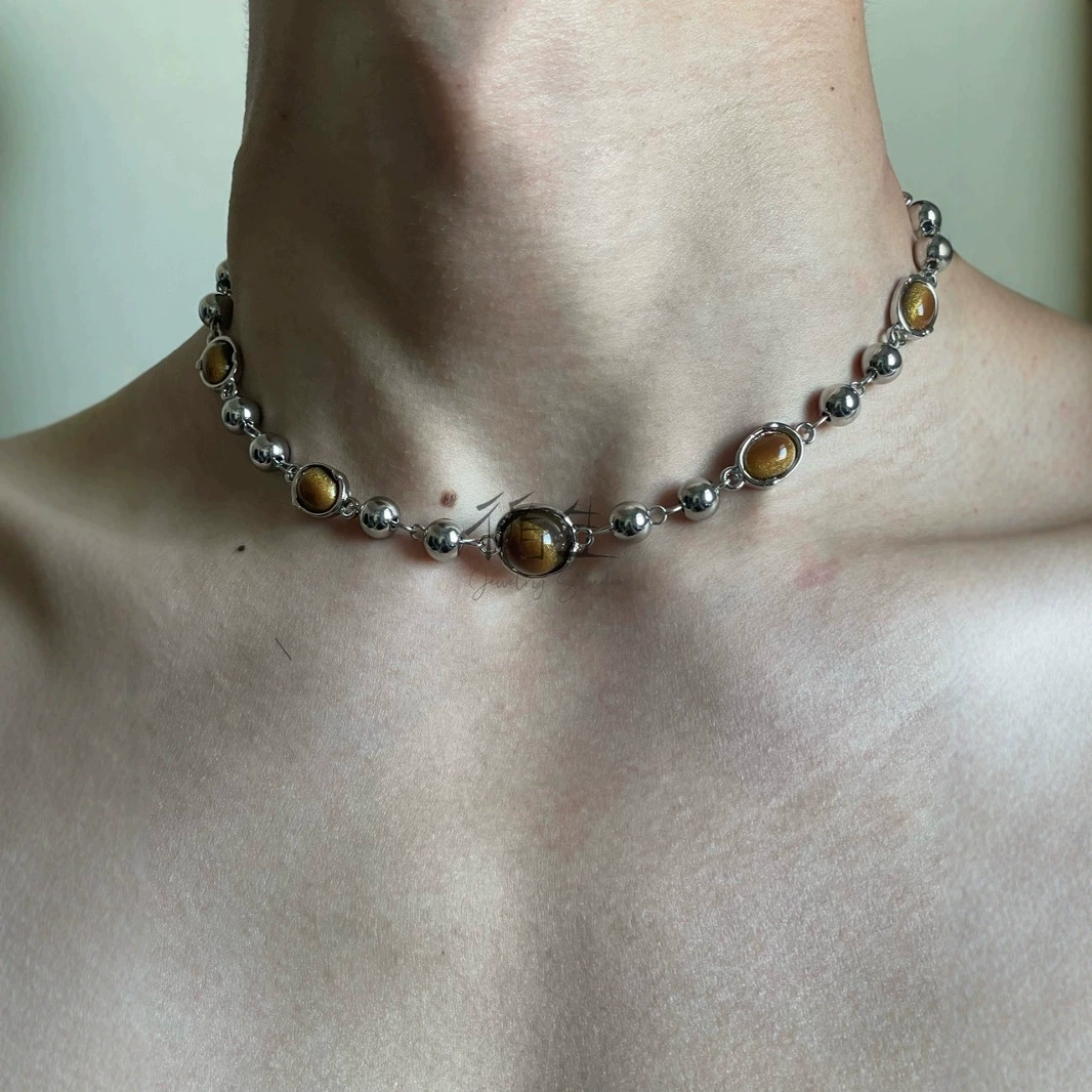 Xunsheng · Punk Street Subculture Design High-end Necklace Tiger Eye Stone Heavy Industry Multi-layer Female Hot Girl Style