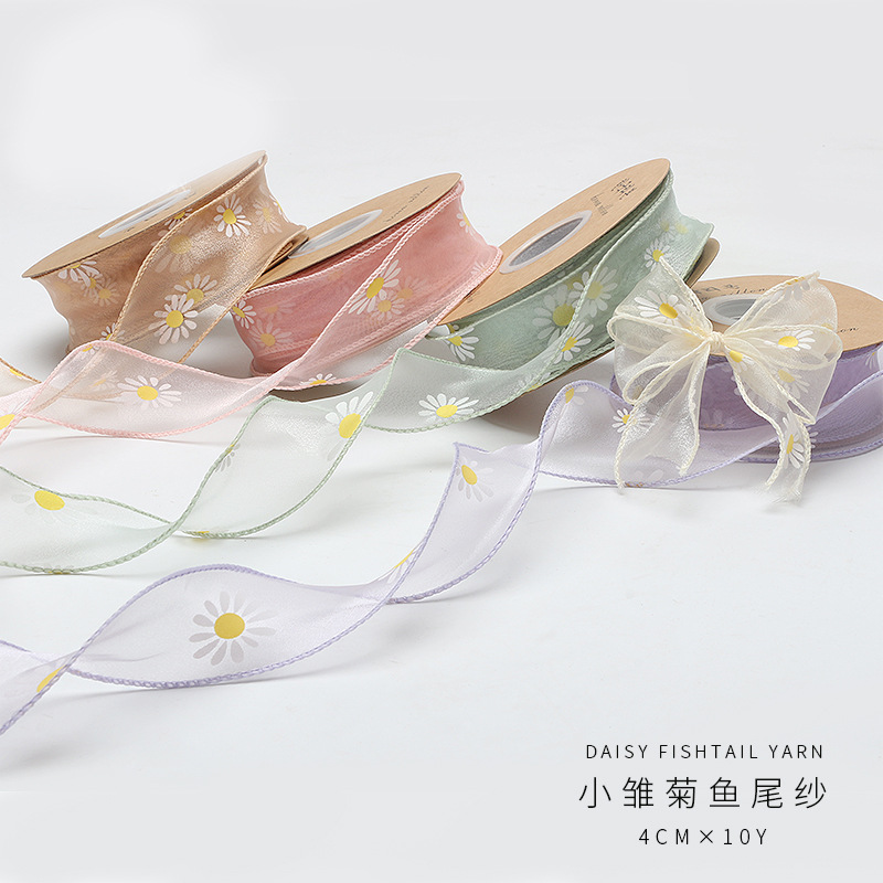 Margarita fishtail hilo cinta gasa cinta flor material de embalaje malla caja de regalo embalaje DIY materiales al por mayor