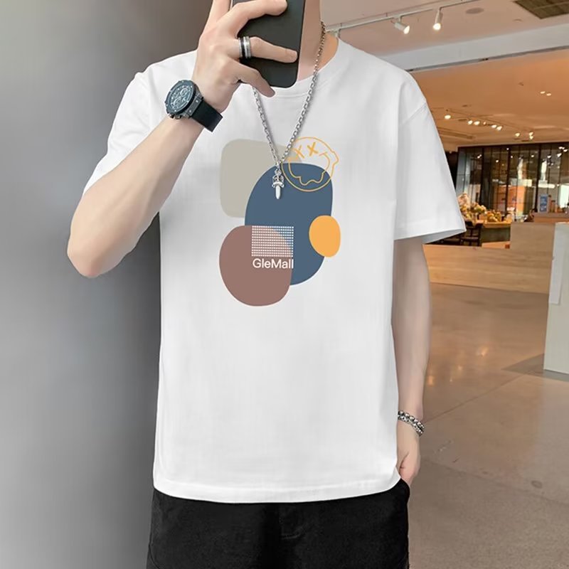 Camiseta de manga corta de moda para hombre 2023 nuevo verano estilo coreano suelta marca de moda para estudiantes cuello redondo casual Boys ins top