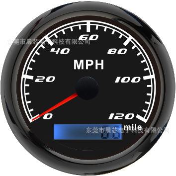 Engineering Machinery Yacht Odometer, Universal 85mm Pulse Speedometer for Ship and Car Modification, Mph, Knot