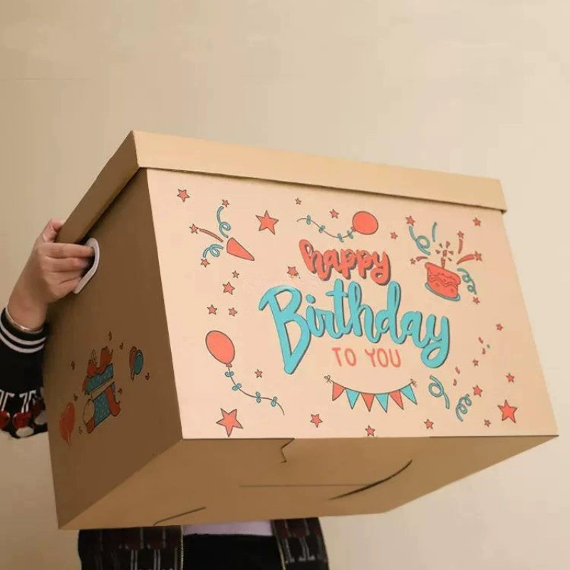 Подарочная коробка на день рождения, картонная подарочная коробка, подарочная коробка, пустая коробка, подарочная коробка, большая упаковочная коробка для хранения закусок