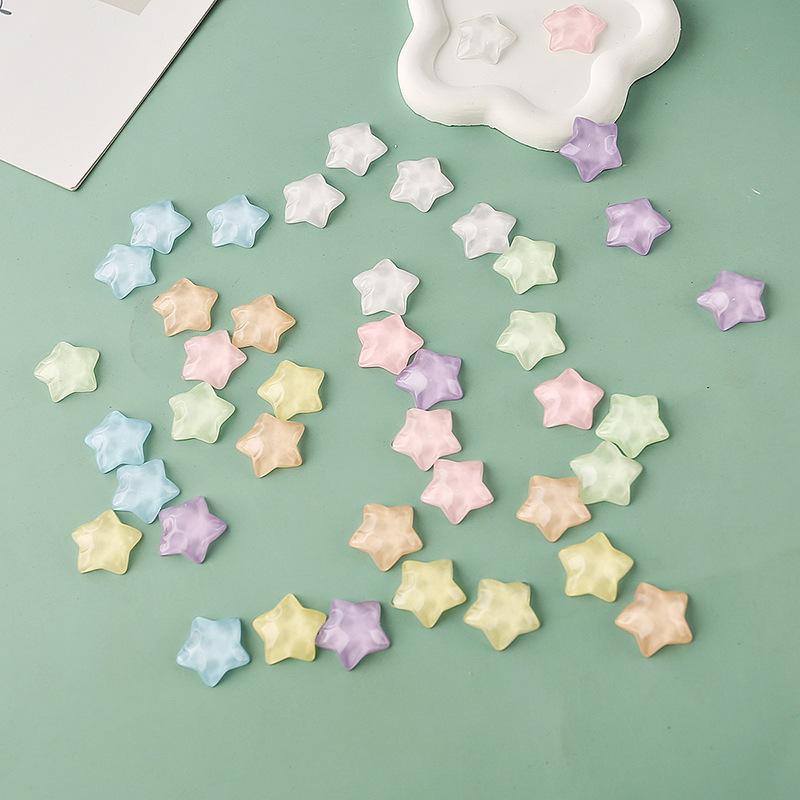 Resin Fresh and Versatile Water Ripple Five-Pointed Star DIY Cream Glue Phone Case Hairpin Shoe Buckle Patch Decoration Accessories