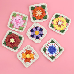 Exquisite hand-hooked flower pieces, checkered patchwork square fabric for clothing, vests, blankets, home textiles, pillows, coasters, handmade crochet accessories.