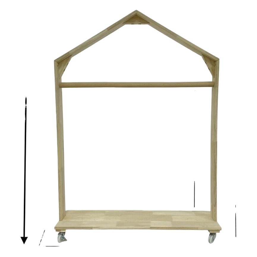 Children's floor hanger solid wood house shape Montessori Children's Room age 2-5 years old stage independent hanger