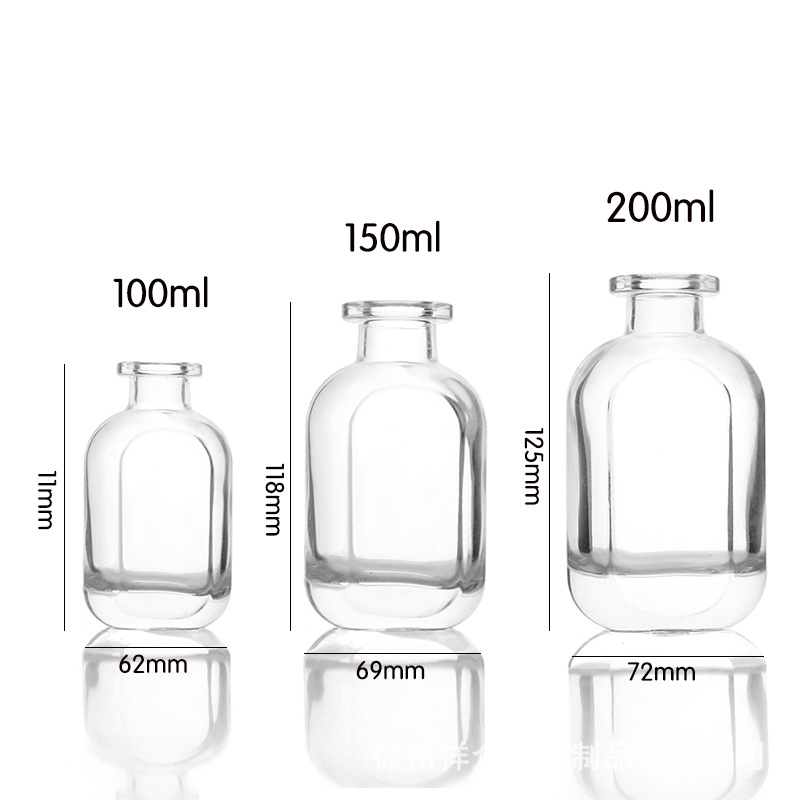 Botella de fragancia marrón sin fuego, botella vacía, botella de fragancia dividida, botella de vaporizador, botella de vidrio transparente