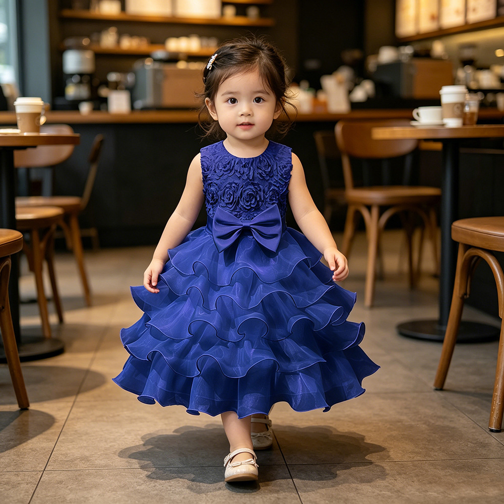 AliExpress ebay children's clothing wholesale European and American girls skirt bow tutu skirt Princess flower girl dress generation hair