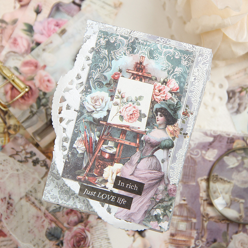 Sueño waltz no adhesivo transfronterizo retro cuentas de mano collage papel de notas puede escribir un mensaje de notas