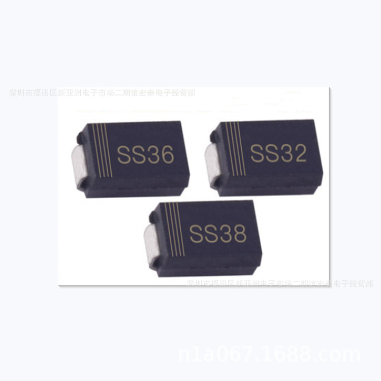 二极管 SR380 SB380 丝印 SS38 体积SMA 3A/80V