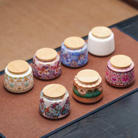 陶瓷茶叶罐空罐迷你小号密封罐家用高端红茶普洱存茶罐防潮储物罐