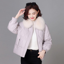 2023冬大码女士妈妈装海宁真皮绵羊皮羽绒服中年女式短款外套皮衣