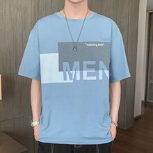 凉感冰丝棉短袖t恤男2025新款复古美式印花半袖夏季学生上衣潮