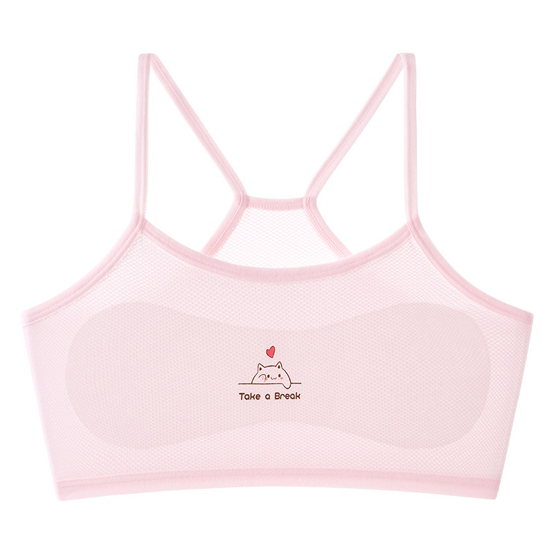 Ropa interior de verano cuidadosamente seleccionada para niñas, período de desarrollo, sujetador para niñas de 10-14 años, chaleco para estudiantes de primaria, escuela secundaria 12 sin rastro image 6