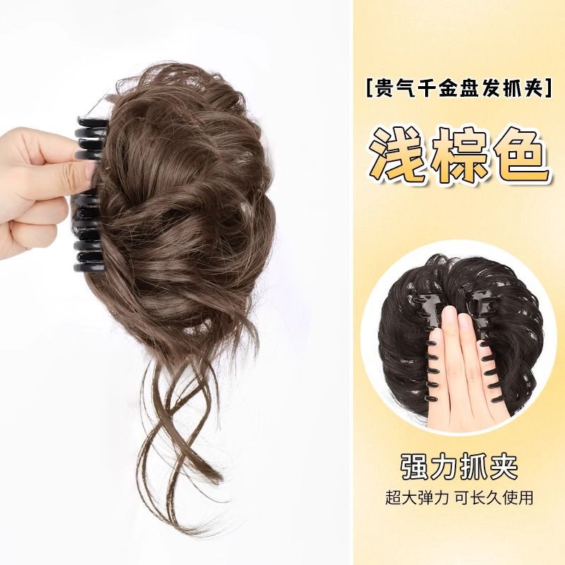 Cabeza de pellizco de agarre, brotes de flores de 1000 flores de oro, temperamento de disco, simulación de red de cabello roja, anillo de cabello chino de alto cráneo