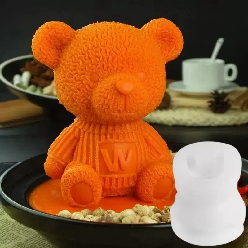 小熊卡通冰块冰格模具火锅底料造型硅胶模具烘焙蛋糕慕斯果冻模具