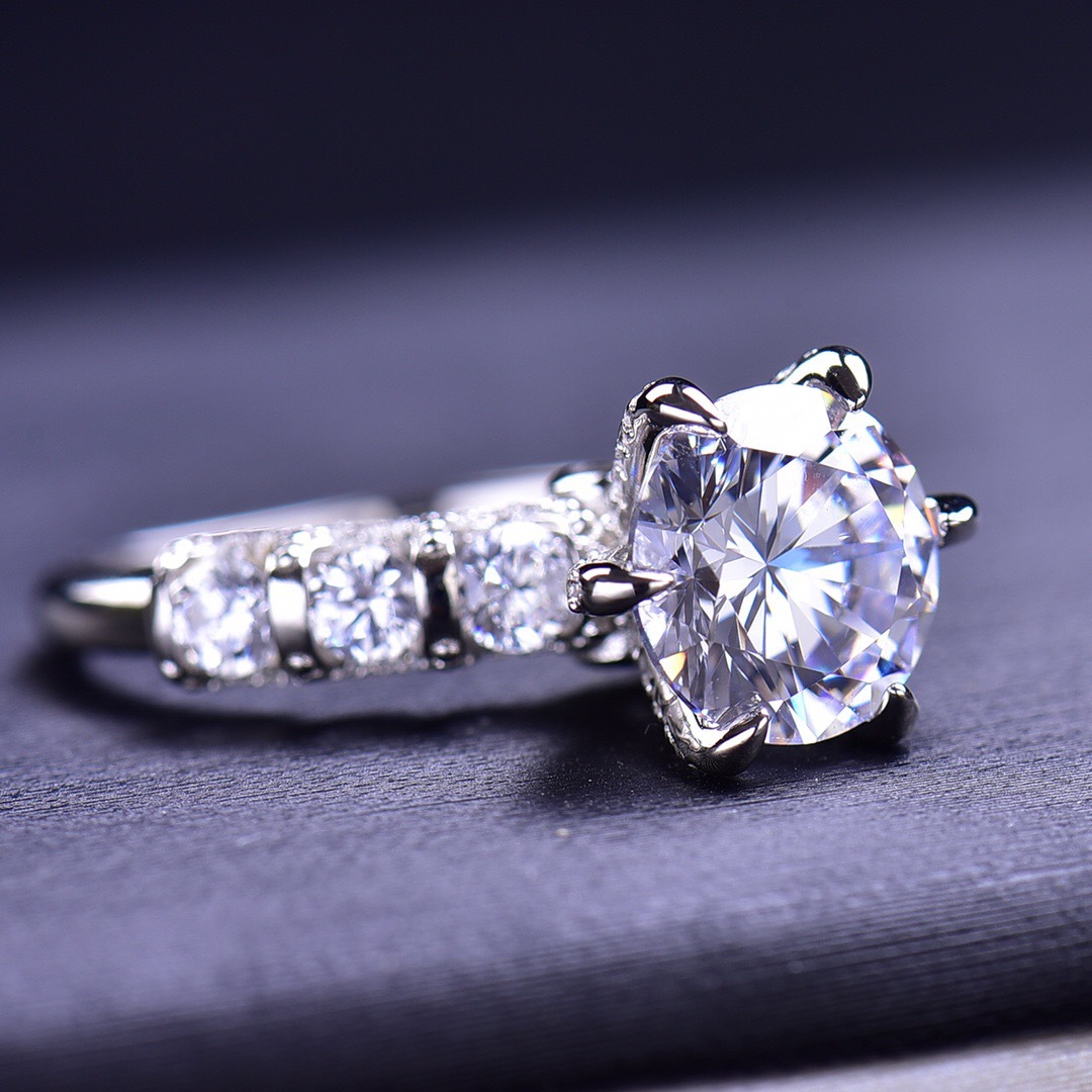 Anillo de joyería de Plata nuevo anillo de diamantes con incrustaciones de lujo D color FL anillo de diamantes de claridad joyería de plata vacía