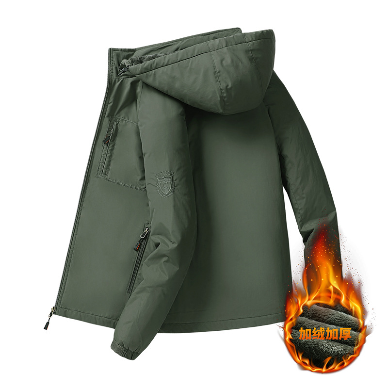Chaqueta con capuz para hombres primavera y otoño chaqueta 2023 nuevo tamaño grande engrosado chaqueta de asalto para hombres multi-bolsillo chaqueta de aire casual para hombres