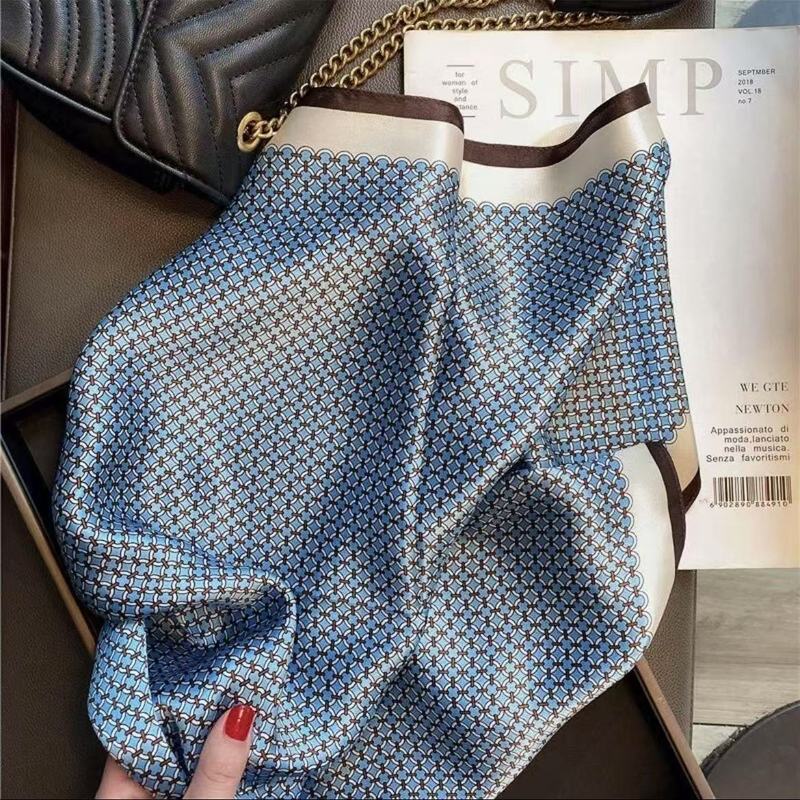 100% 绢糸シルクちりめん53小方巾高级女春夏秋気质シンプルファッションシルクスカーフ|undefined