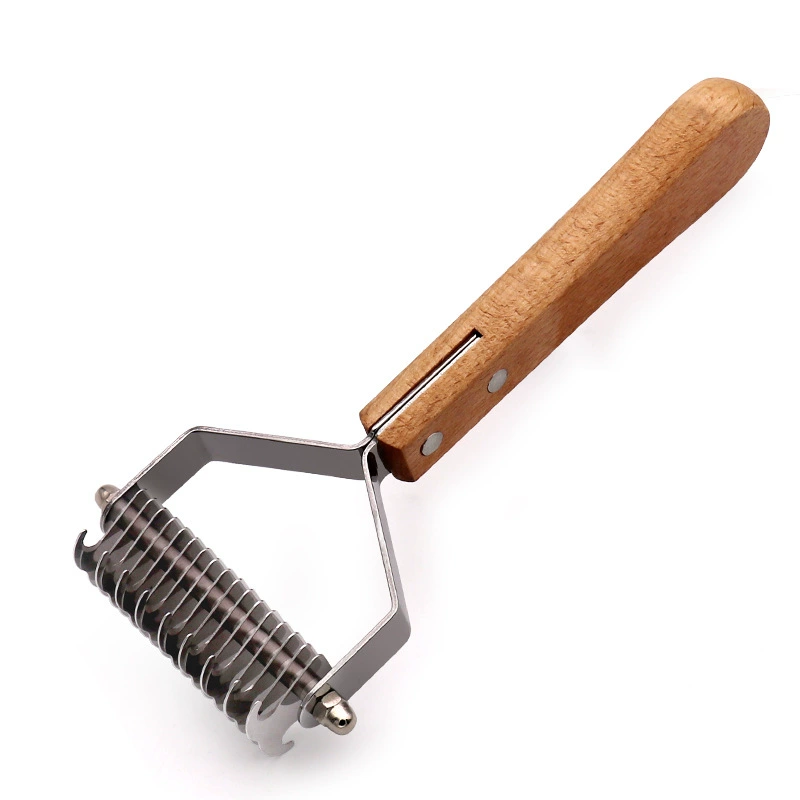 2025 новый продукт-J013 [Большой размер 17 зубьев] Домашние животные сплошная древесина расческа, расческа для домашних животных,