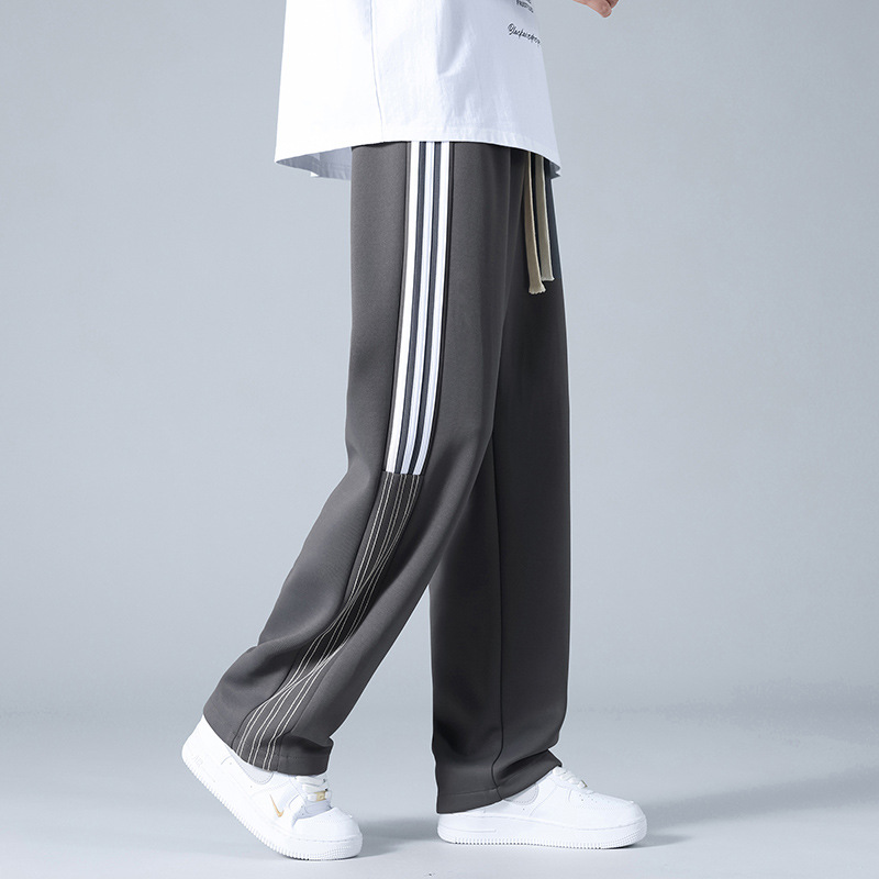 2024 otoño nuevo adolescente relajado ocio pantalones de pierna ancha recta hombre otoño y invierno estudiantes pantalones retrógrados al por mayor