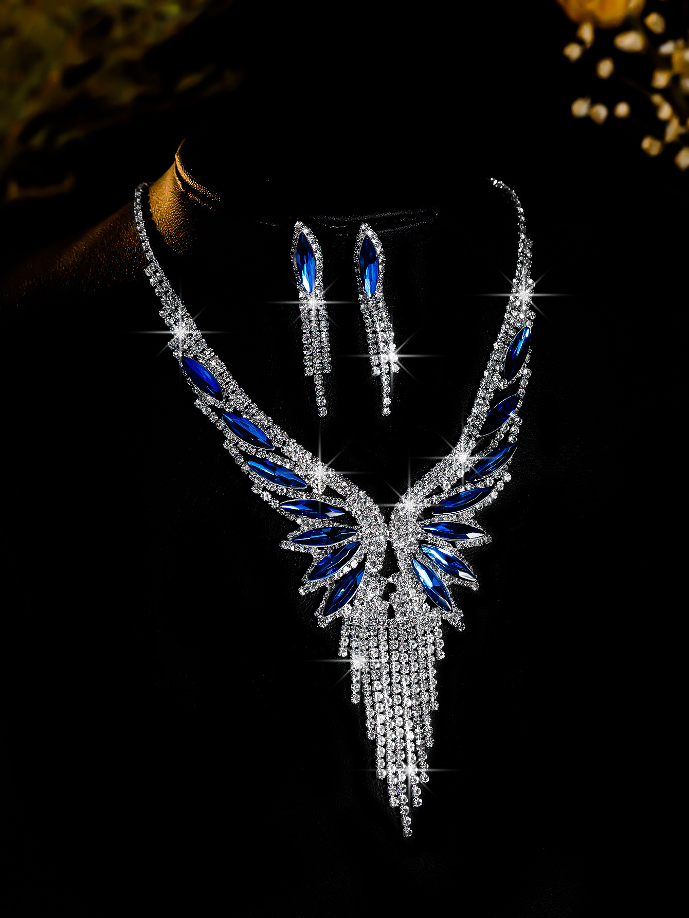 bridal necklace set earring jewelry set banquet dress set necklace fashionable and versatile temperament accessories_voghion.com