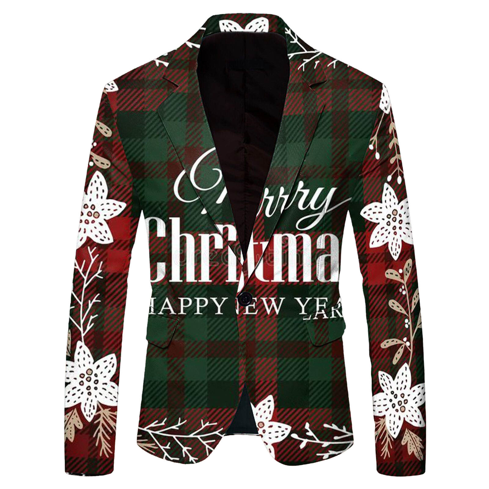 Comercio exterior europeo y americano nuevo estilo 2024 nueva moda casual letras navideñas chaqueta de traje para hombre WL008