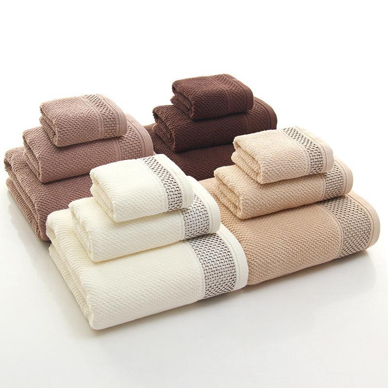 3 piece set of pure cotton towel bath to...