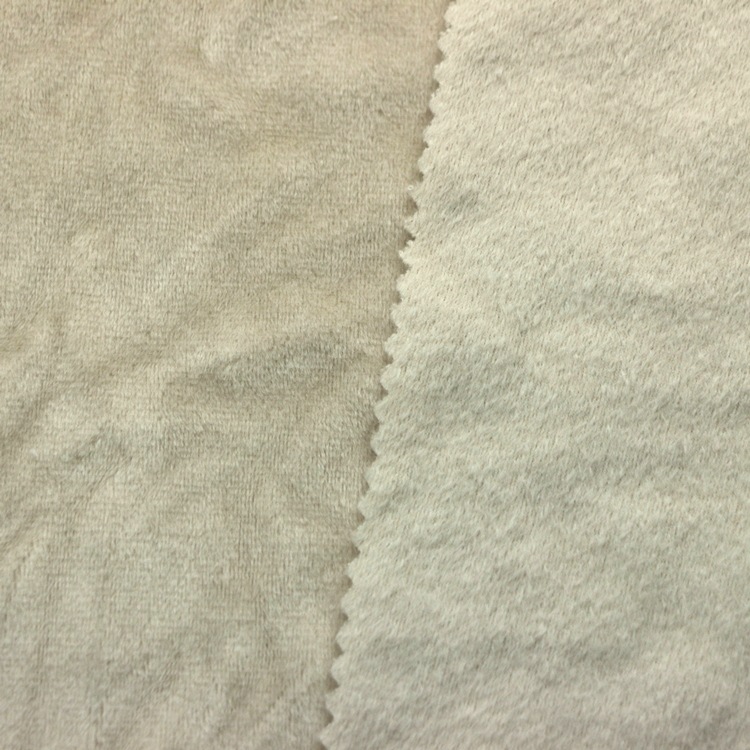 双面氨纶超柔短毛绒面料针织经编素色弹力氨超布料暖绒