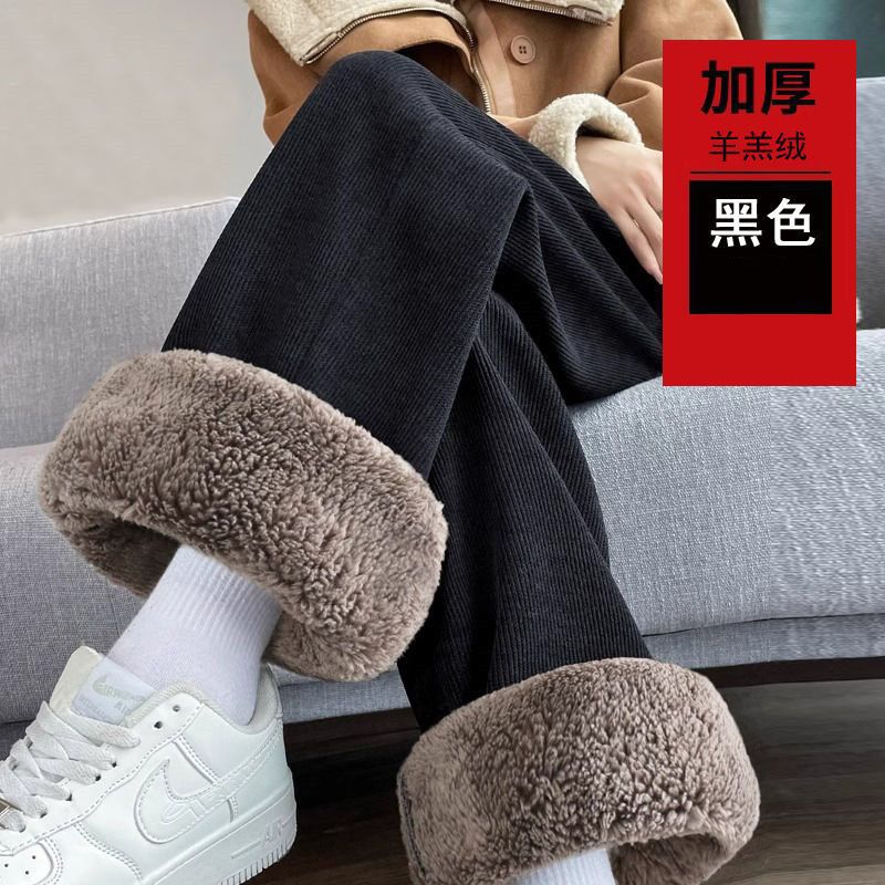孕妇裤秋冬款外穿冬季2024新款裤子加绒加厚棉裤宽松小个子阔腿裤