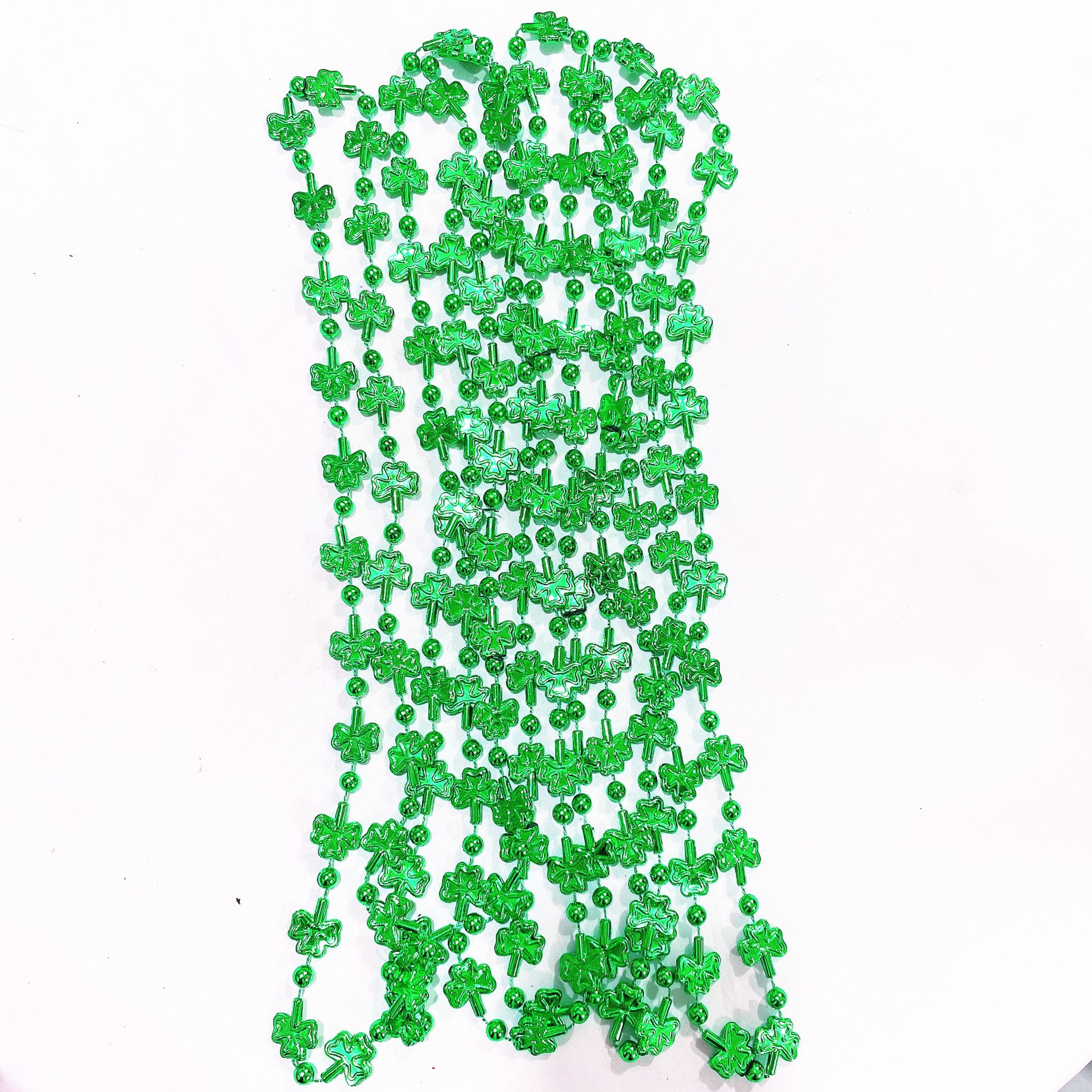 St. Patrick Festival Shamrock, hat Pattern St. Patrick Shamrock Hat Plastic Party Costume Props Necklace 1 Piece