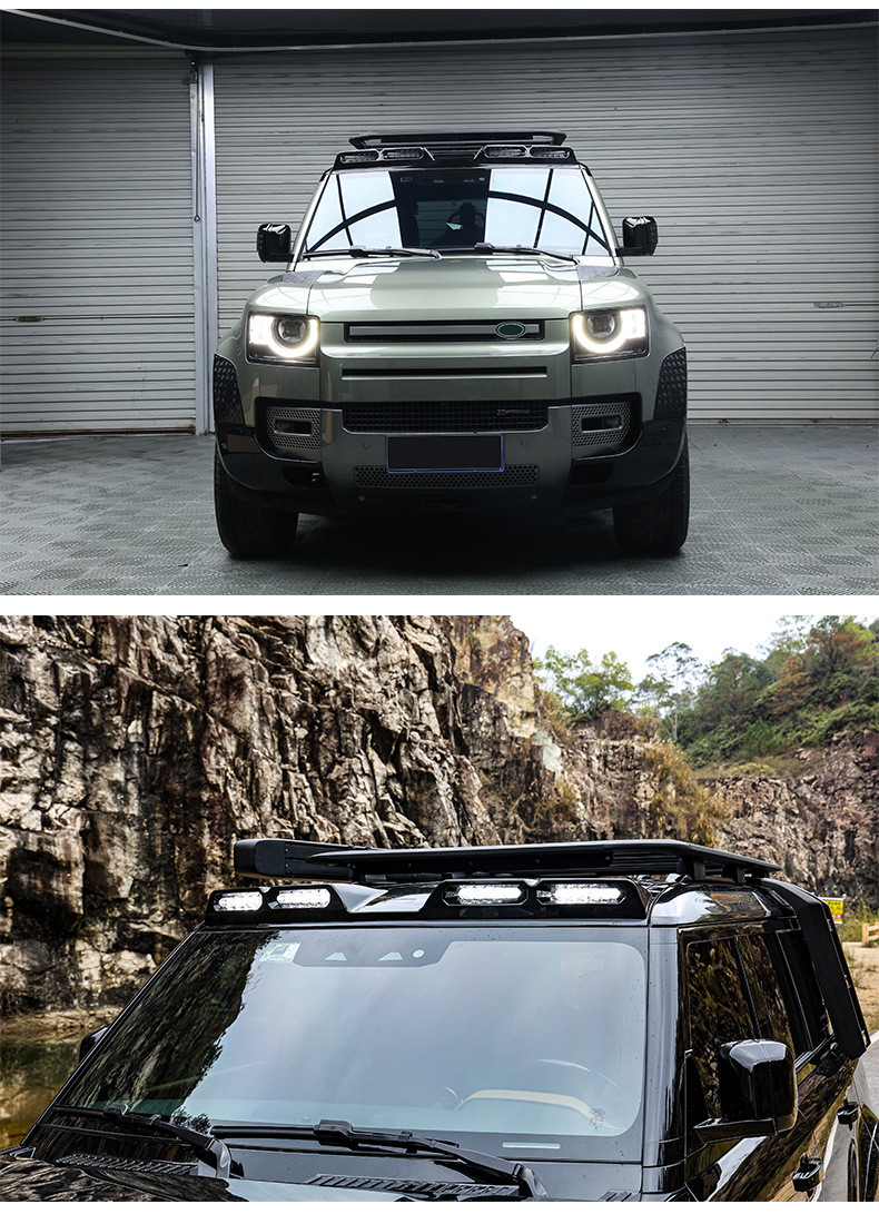 Suitable for Land Rover New Defender roof light LED roof light highlight roof strip spotlight strong light searchlight modification