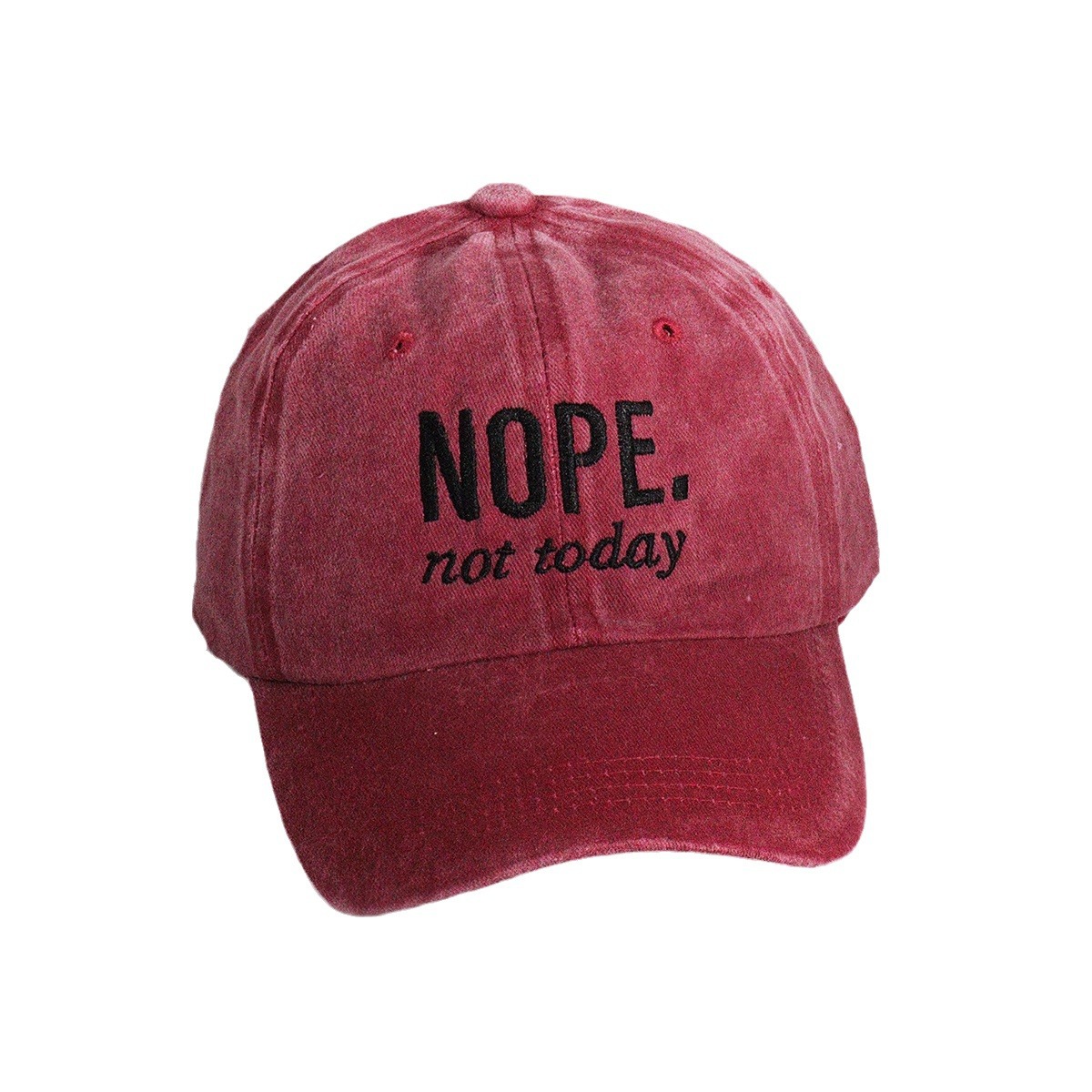 Unisex Casual hundred alphabets NOPE embroidered washed baseball cap curved cap ins style_voghion.com