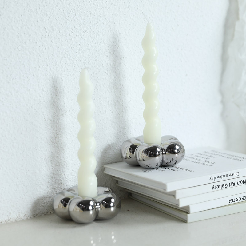 Decoraciones de cerámica dorada y plateada moderna decoración simple de la sala de estar escritorio de vela asiento de decoración de boda props