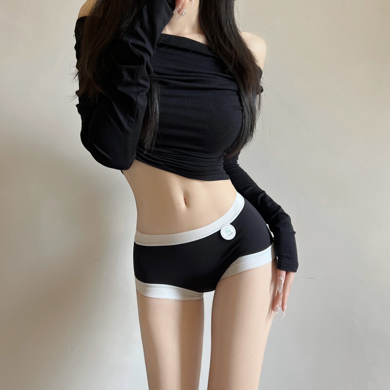7A Japanese Style Girl's High-elastic Simple Traceless Comfortable Skin-friendly Long-staple Cotton Bottom Mid-waist Hip Women's Briefs