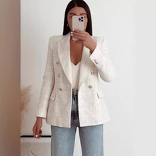 2024独立站速卖通秋季新款欧美双排扣都市休闲西装外套