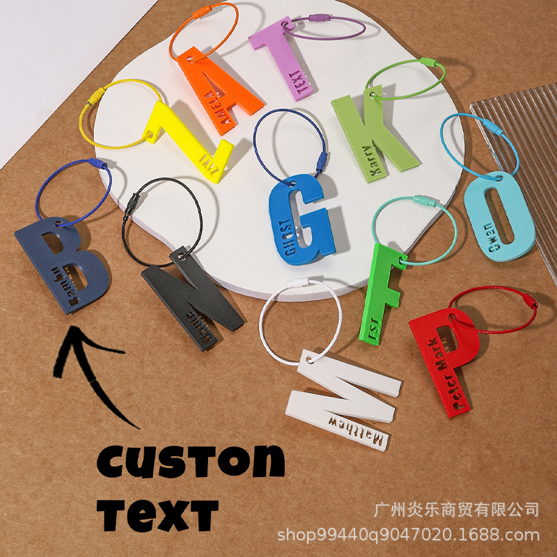 Pod Cross-Border Custom Letter Macaron Color Keychain Versatile Bag Pendant Wholesale for Amazon Etsy