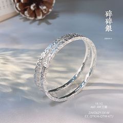 シルバーテイストフットシルバー 999.9 ブロークンシルバー三面エッジクローズドソリッドスターリングシルバーブレスレット女性のためのライト高級ファッション卸売