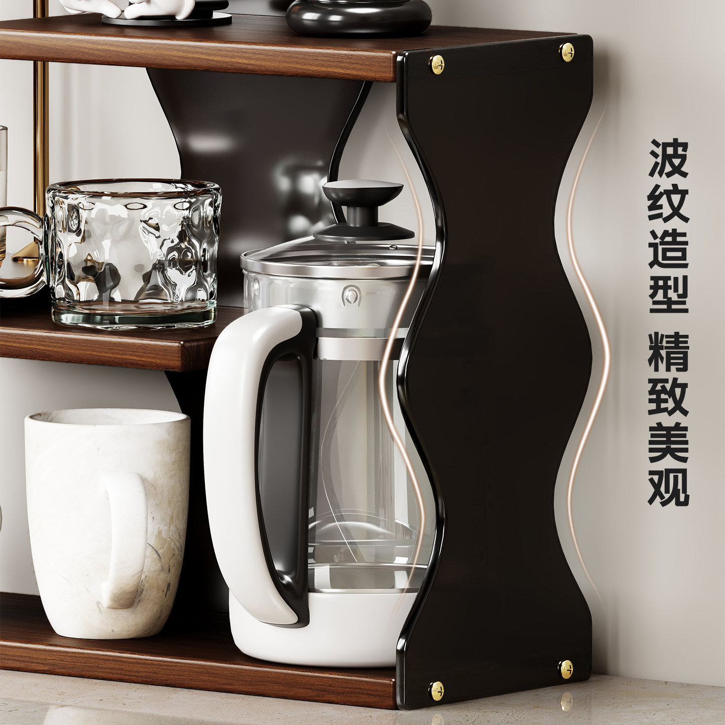 Estante Organizador de Tazas de Mesa de Acrílico para Café y Té