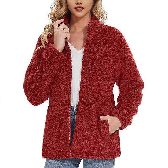 2025 Autumn/Winter Teddy Fleece Warm Jacket for Women, Stand Collar Zipper Comfortable Cotton Fleece Jacket, Casual Versatile Top Wholesale