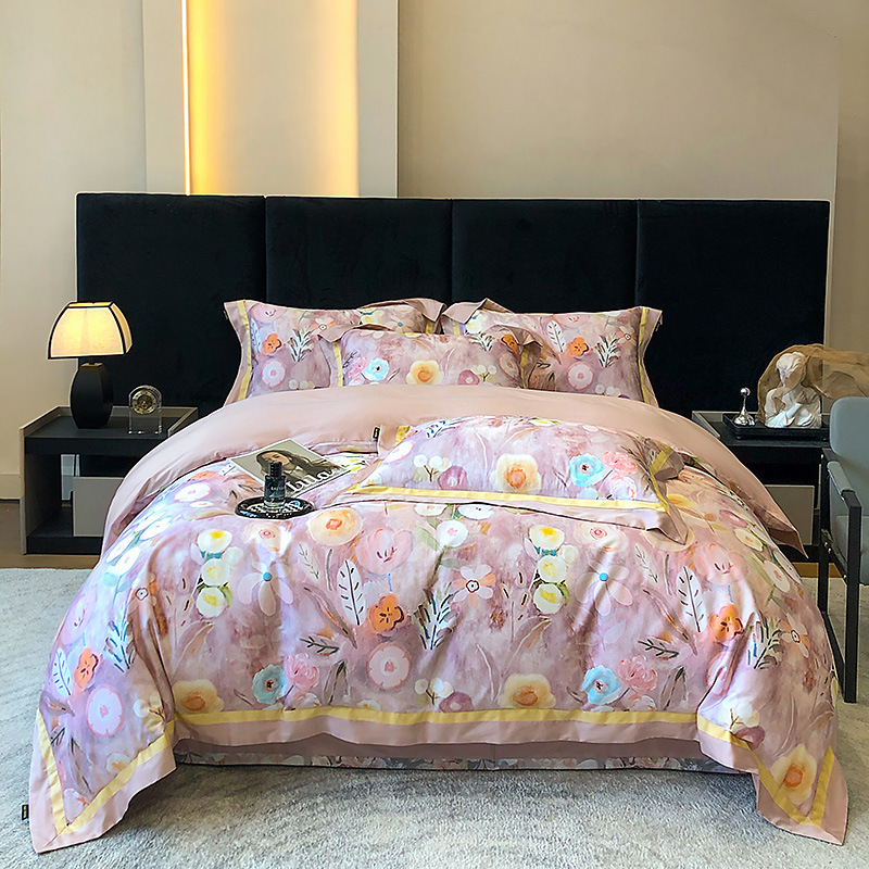 2024 nuevo traje de cuatro piezas de impresión digital de algodón 50S