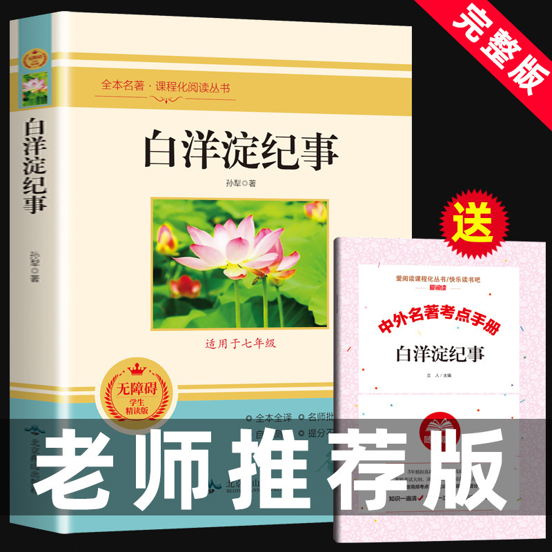 白洋淀纪事孙犁原著正版完整版青少年初中生七年级上册课外阅读书