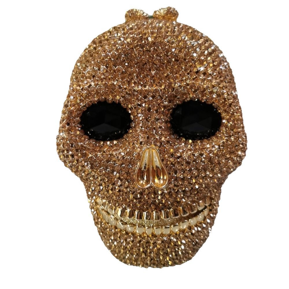 Bolsa de piedra calavera con diamantes bolsas de cena calavera de Halloween bolsas de diamantes de metal