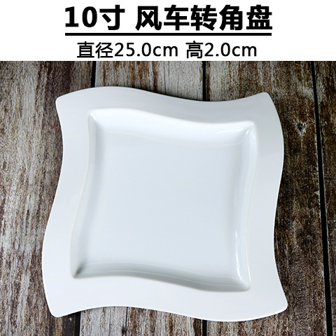 Platos de melamina blancos gruesos cuadrados, para comidas y aperitivos – vajilla de plástico, venta al por mayor.