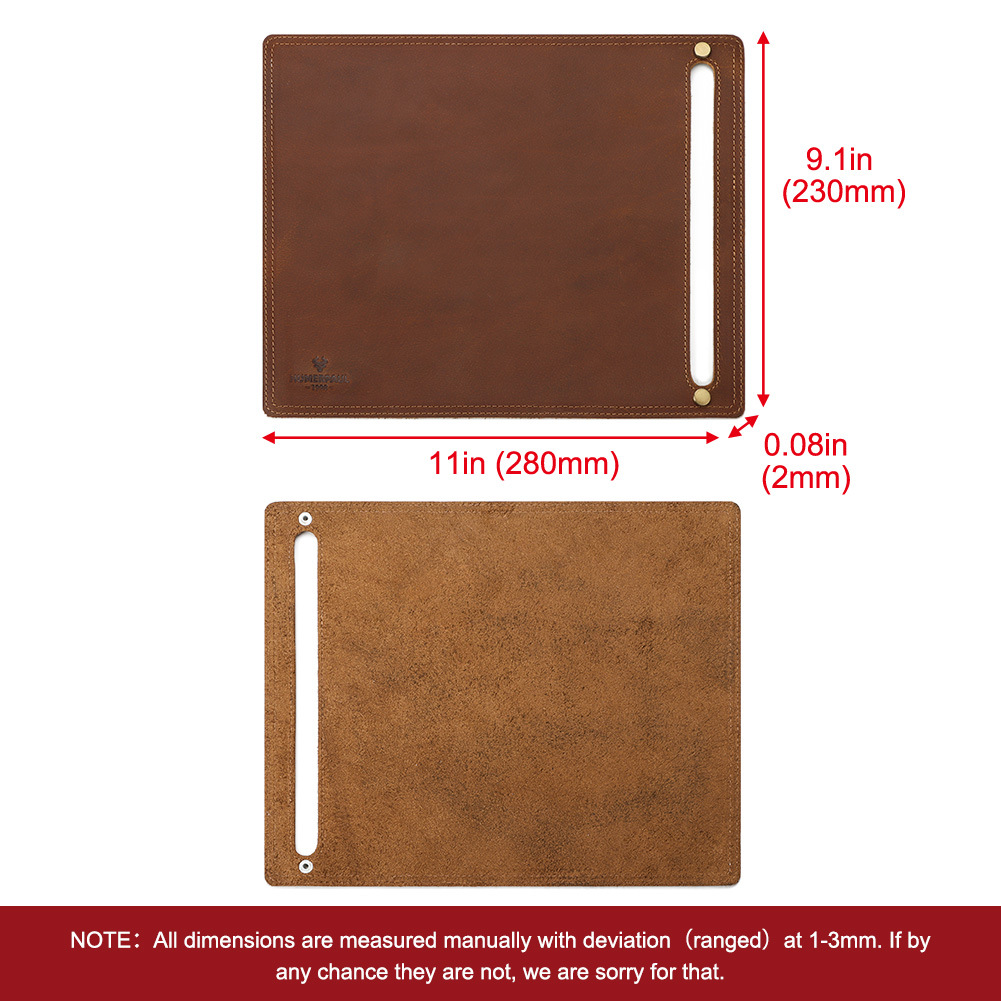 定制厂家头层牛皮鼠标垫真皮电脑办公桌垫可加工定制学习写字书垫