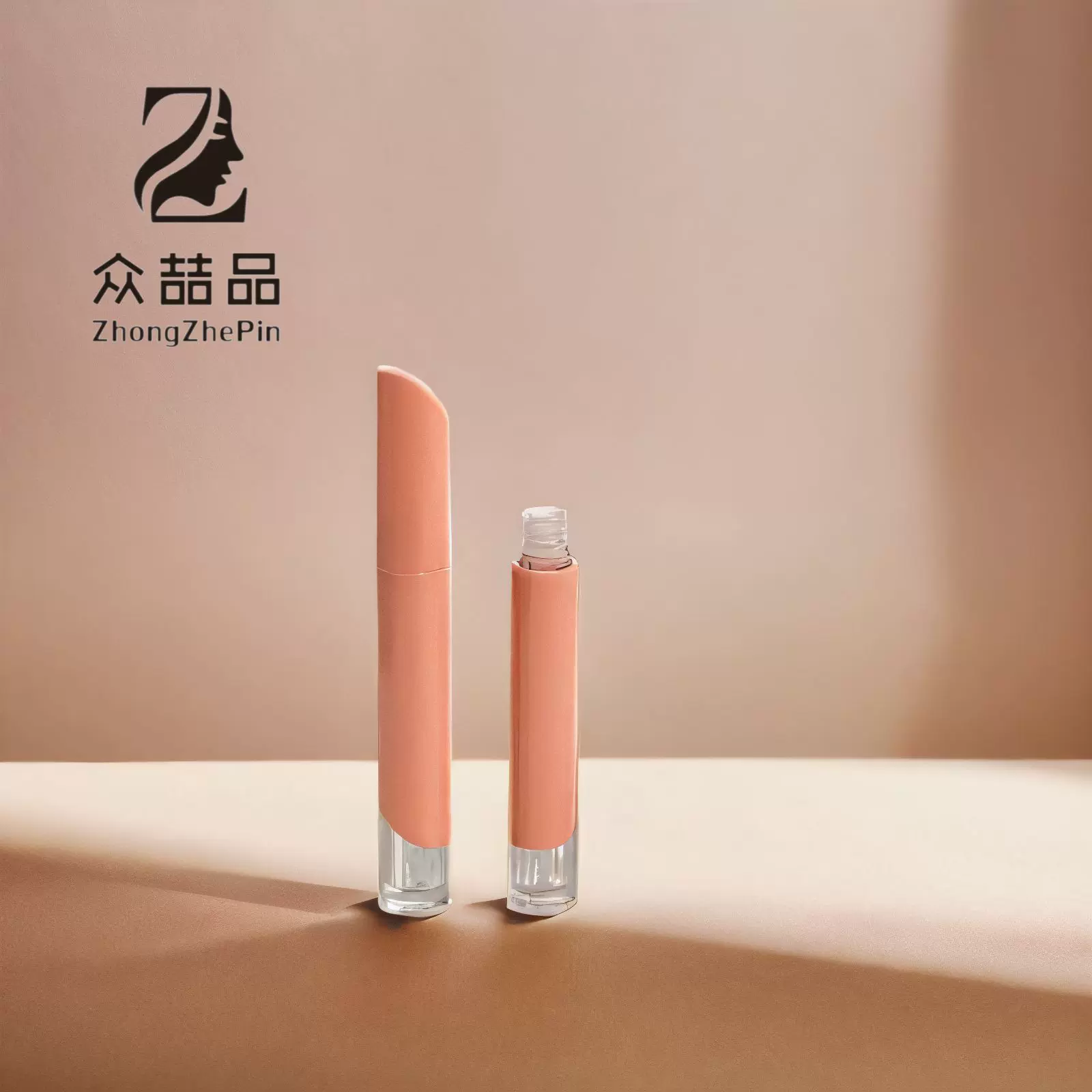 众喆品 斜盖唇彩空管圆形唇彩唇釉管镂空化妆品 通用款彩妆包材