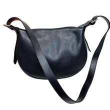 欧美潮流女士挎包马鞍包通勤真皮女包黑色牛皮单肩斜挎女包休闲包