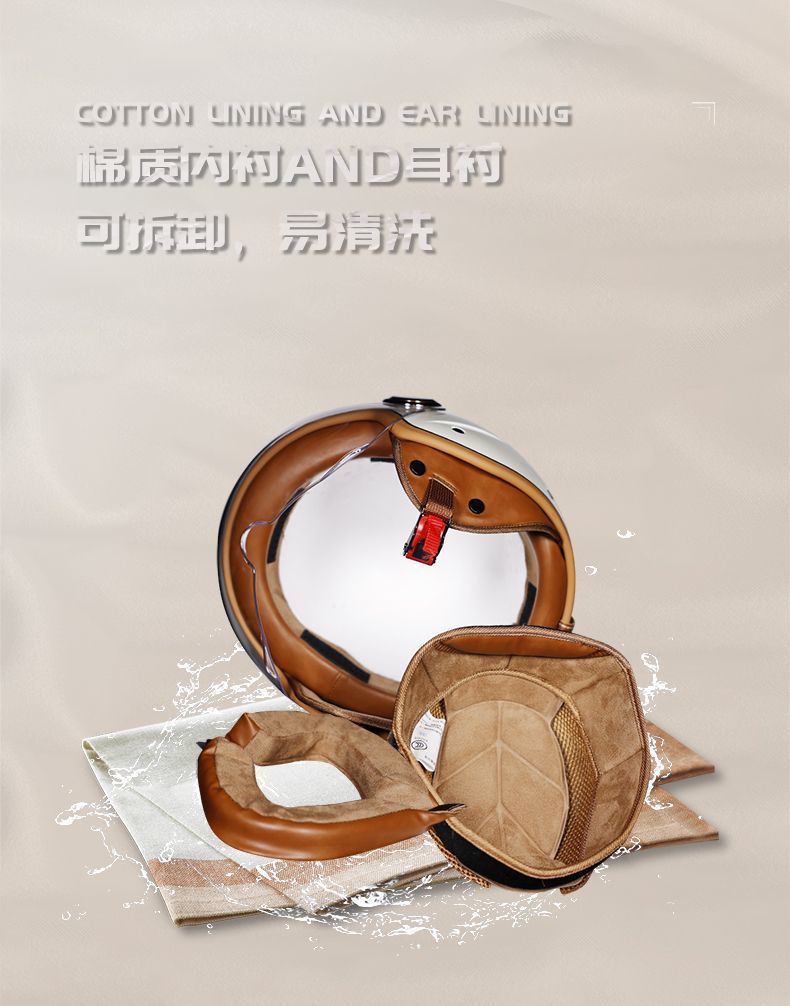 3C Standard Retro Motorcycle Helmet Open Face For Scooter With Bluetooth