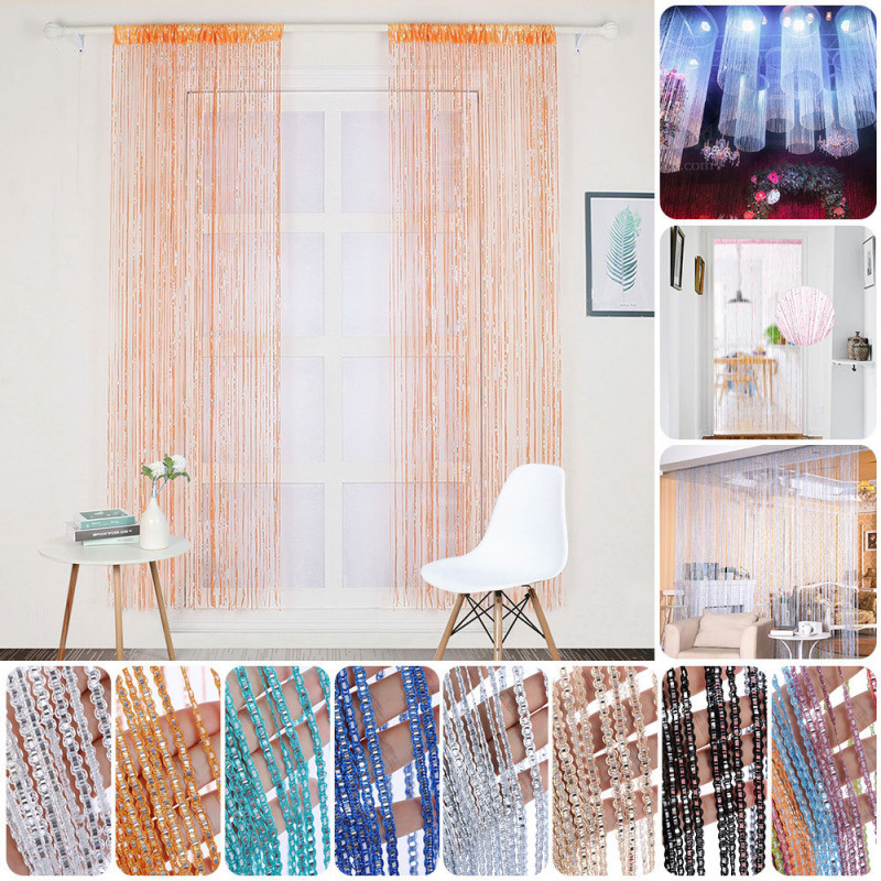 Cross-border wholesale background decoration new scene layout silver thread curtain curtain partition curtain tassel curtain